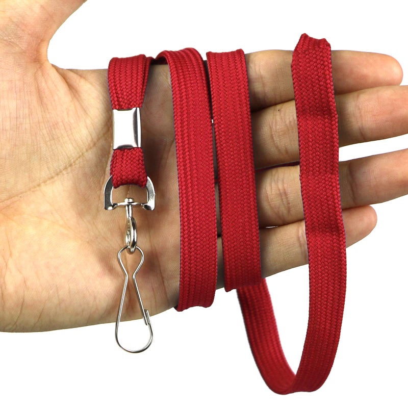 Beebel Lanyards 100 Pack Red Lanyards with Swivel Hook Clips for ID Name Badge Holder - Image 5